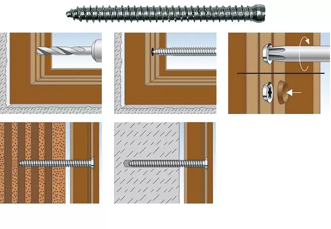 Vis de fixation FFSZ FISCHER pour fenêtre bois